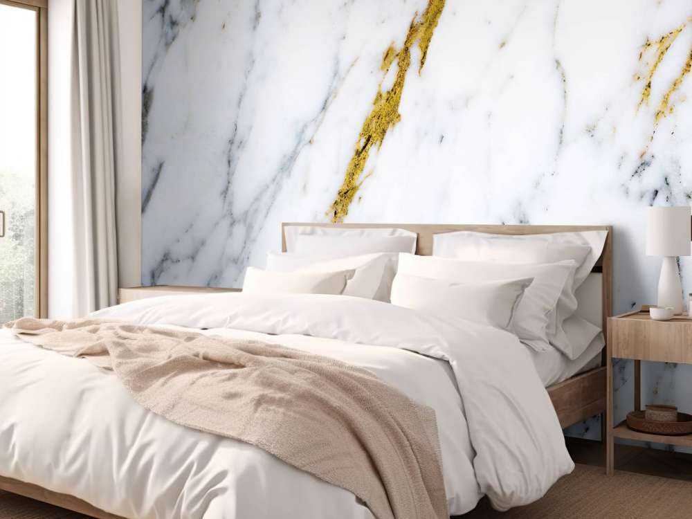 Hvid marmor med gyldne årer