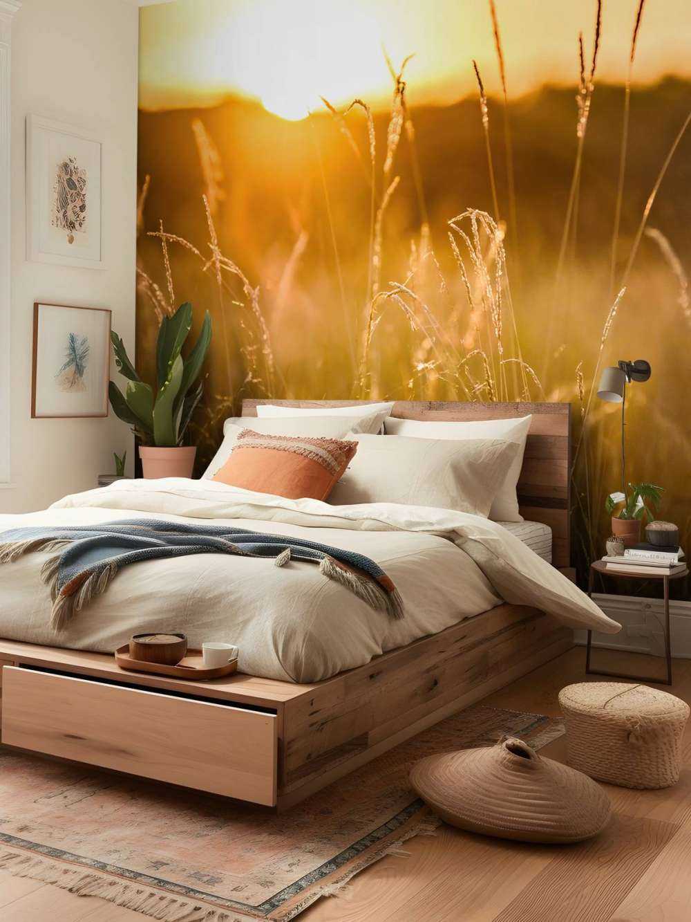 Solnedgang mellem kornet