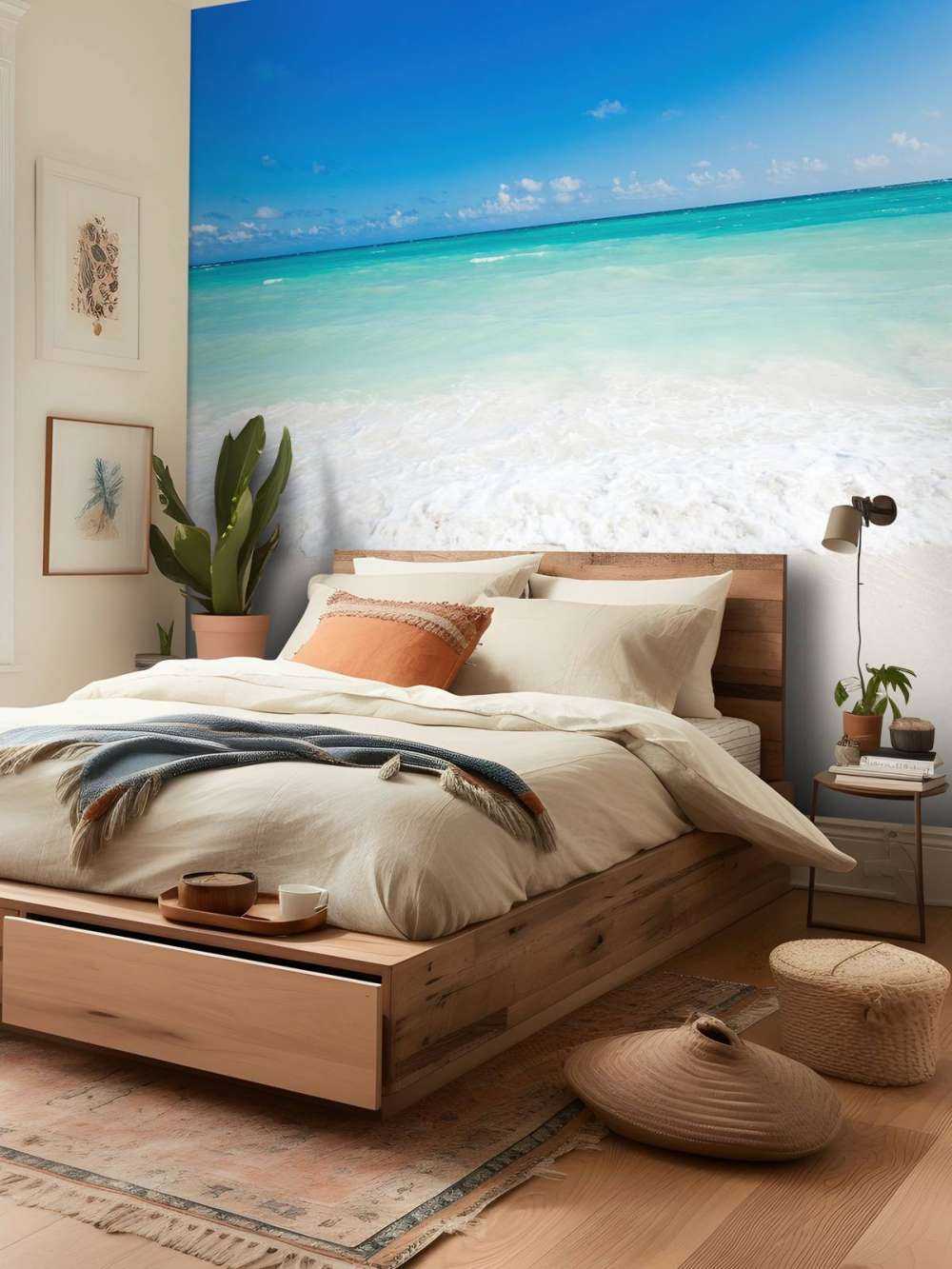 Hvid strand og bølger