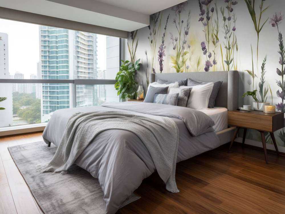 Lavendel Eng Sømløs Varm Beige