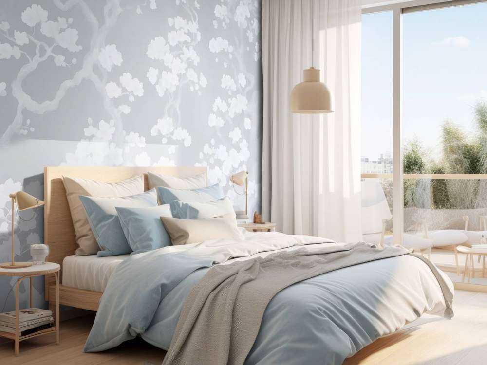 Vidunderlig blomstrende skov - blå