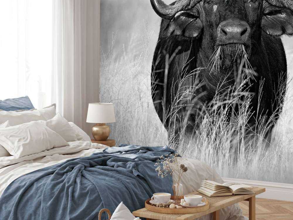Buffalo i sort og hvid