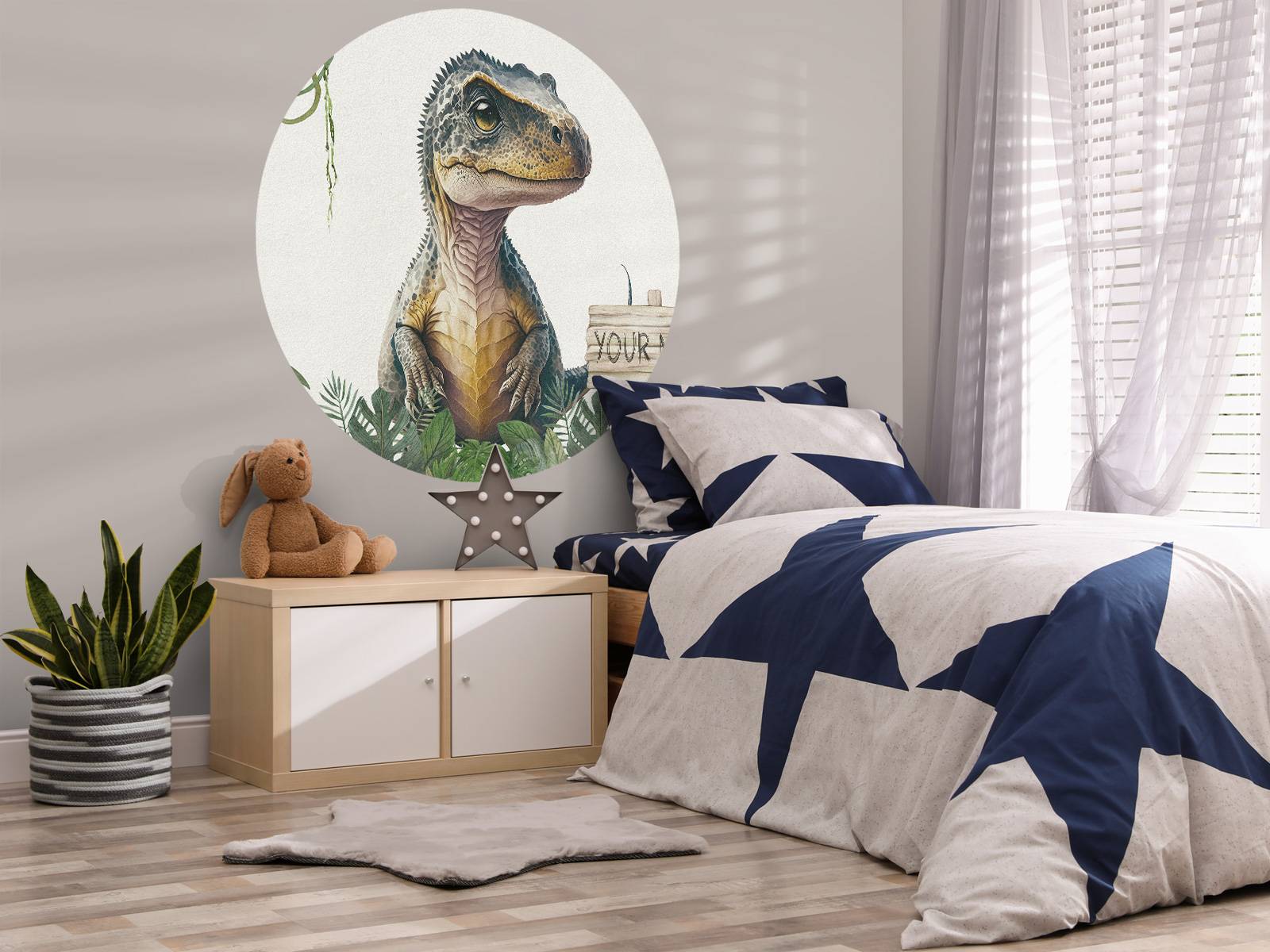 Baby t-rex i junglen