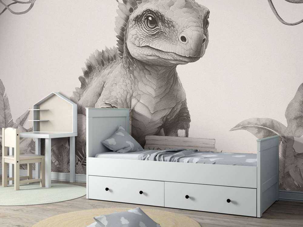 Baby ankylosaurus i den beige junglen