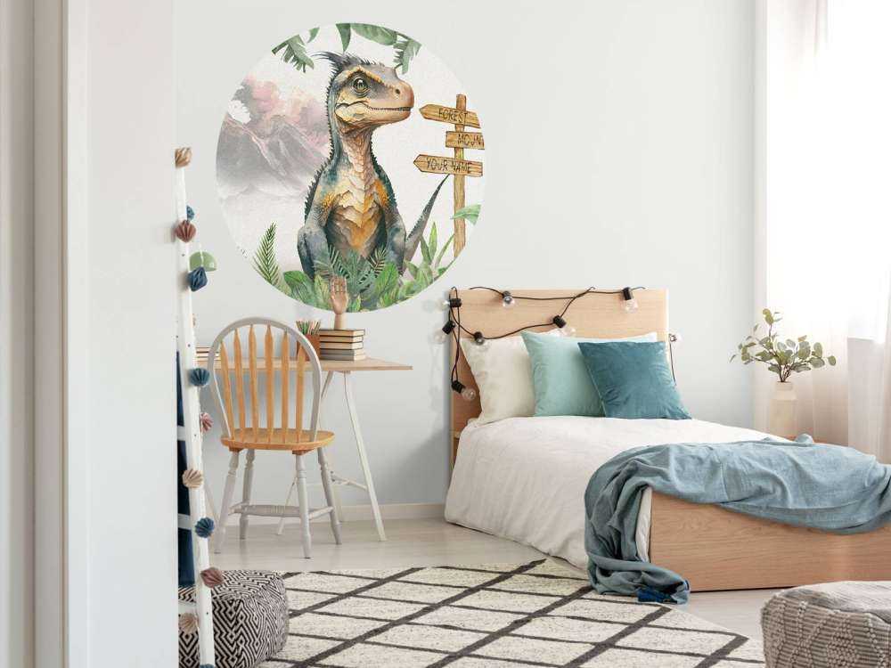 Baby velociraptor i junglen