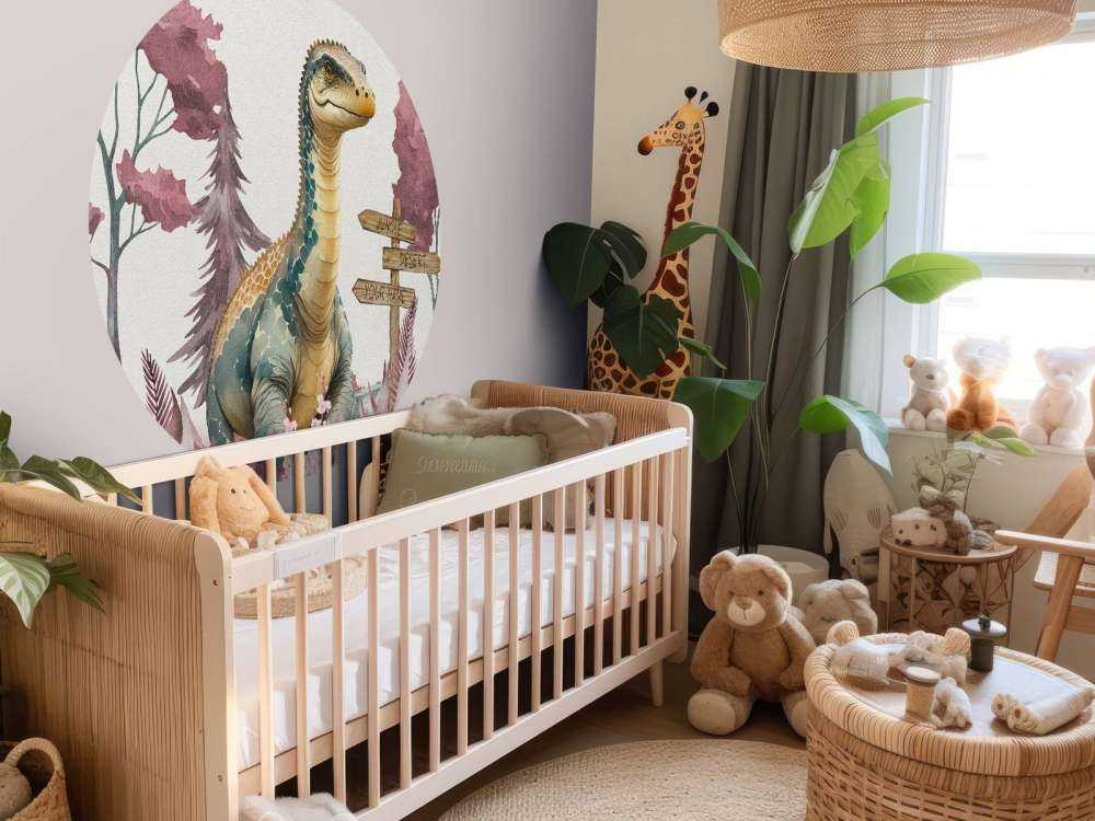 Baby brachiosaurus i den rosa junglen