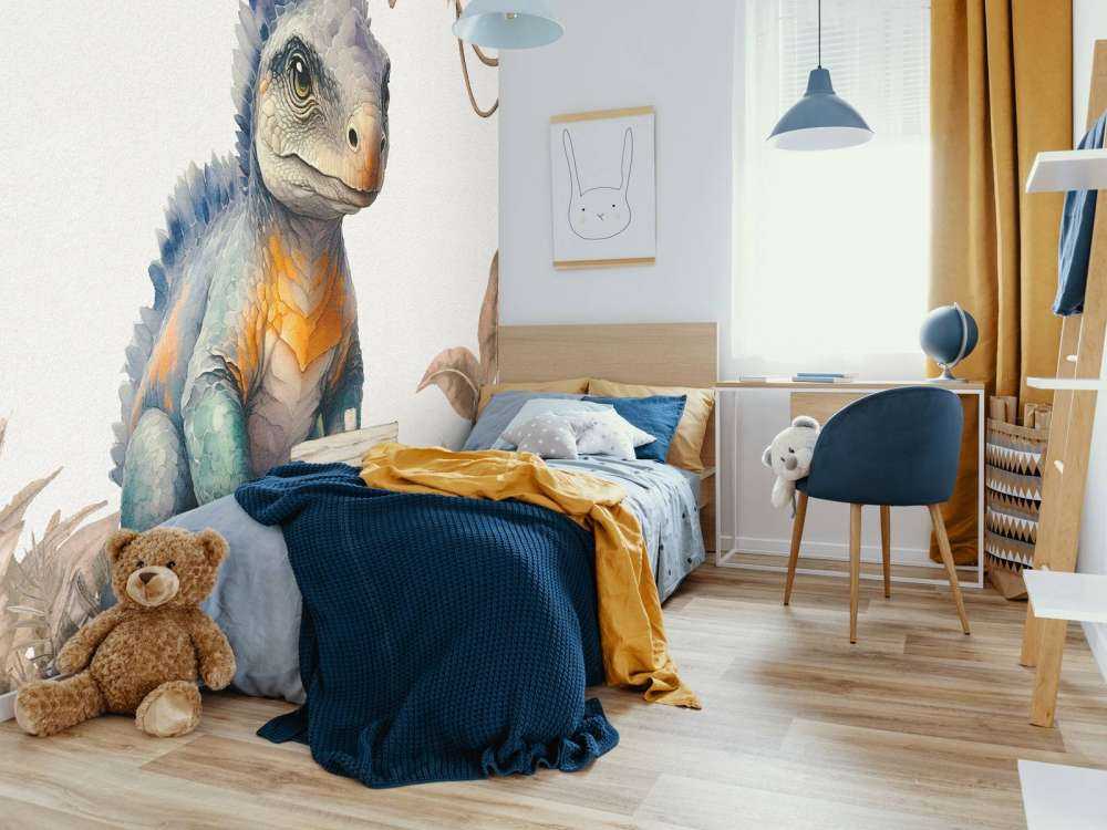 Baby ankylosaurus i den taupefarvede junglen