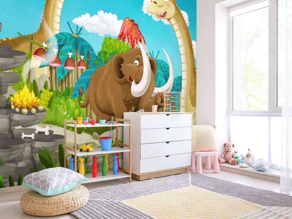 Dinosaur og en mammut