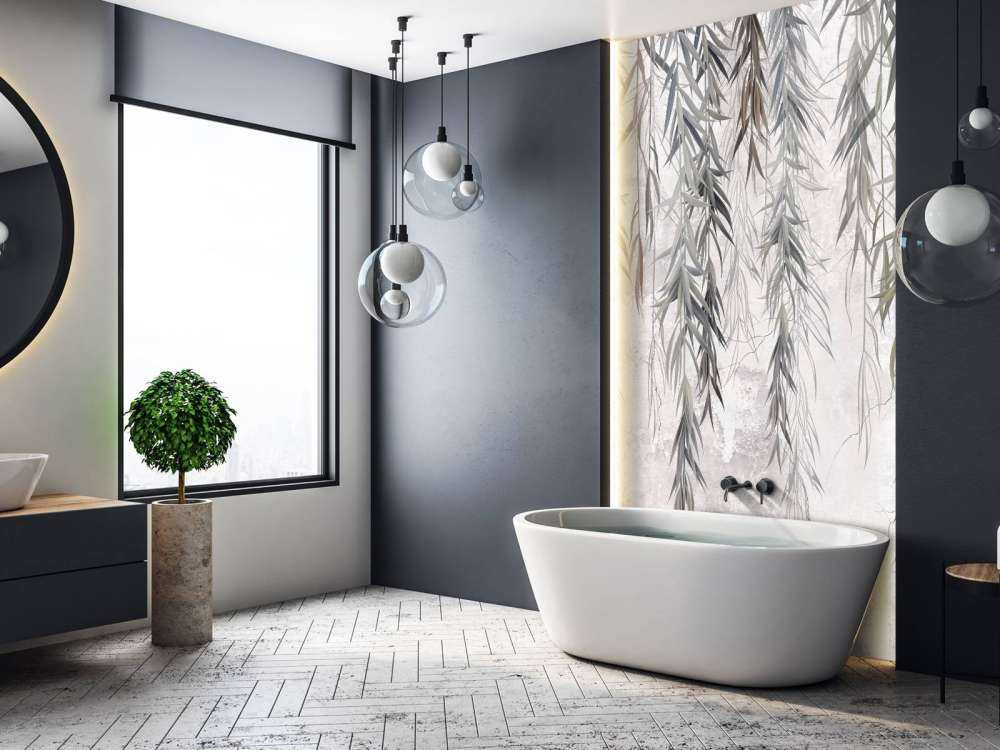 Hængende grene over beton