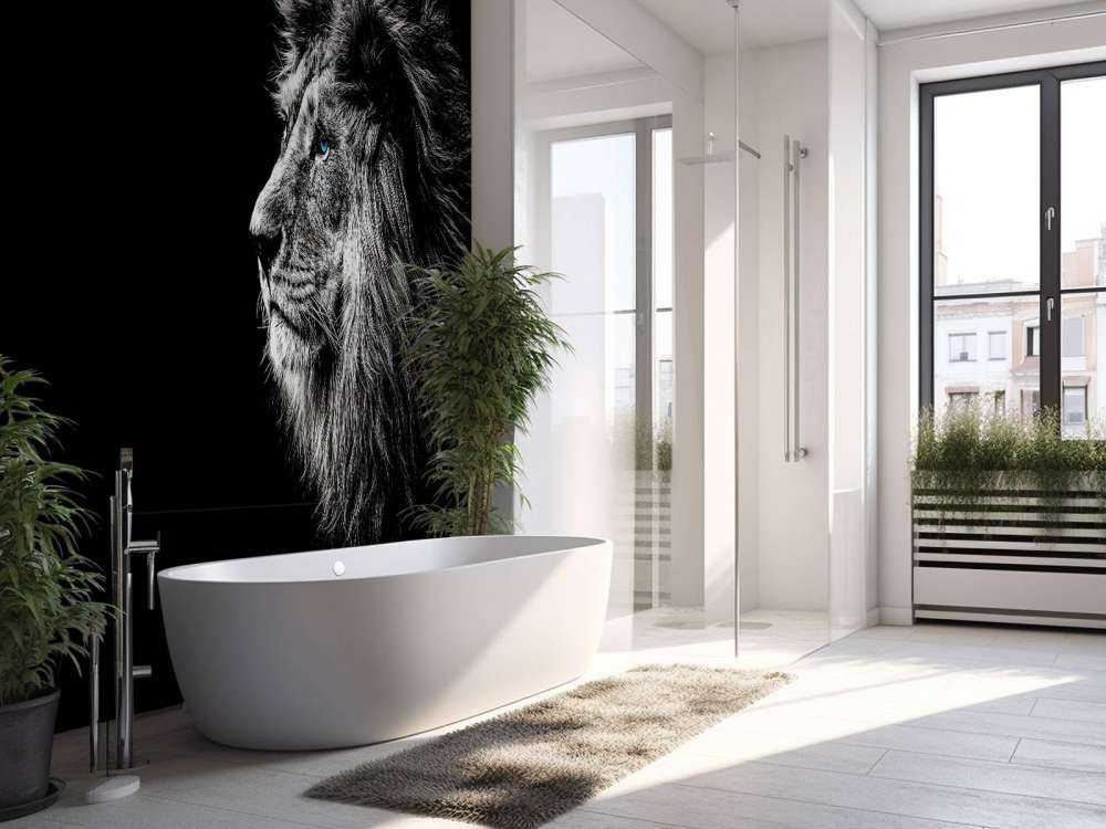 Løve med blå øjne