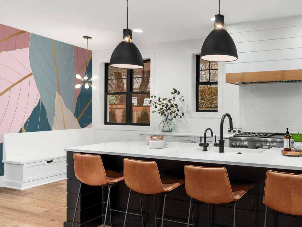 Tropiske blade med guld