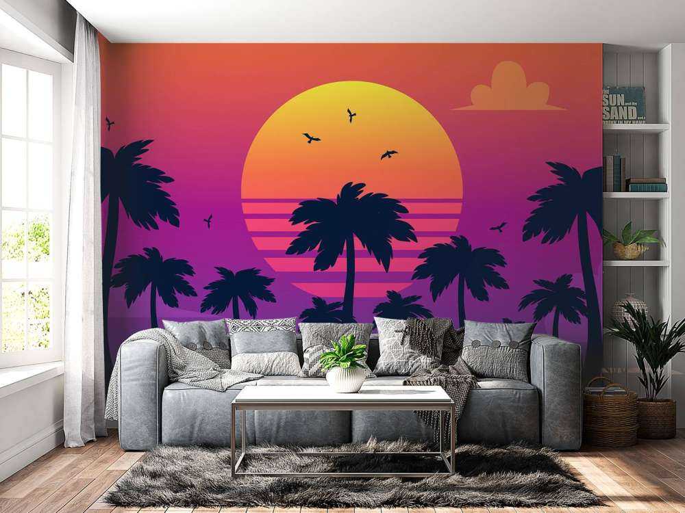 Illustration af en solnedgang