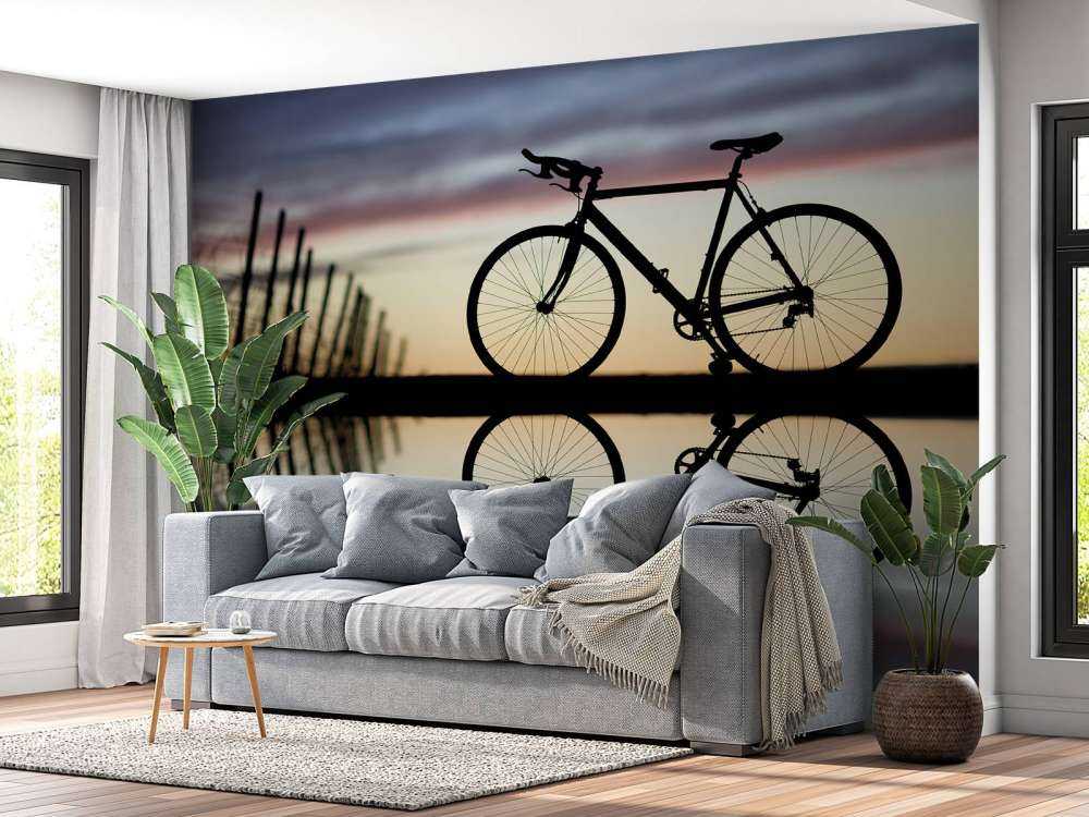 Racercykel ved solnedgang