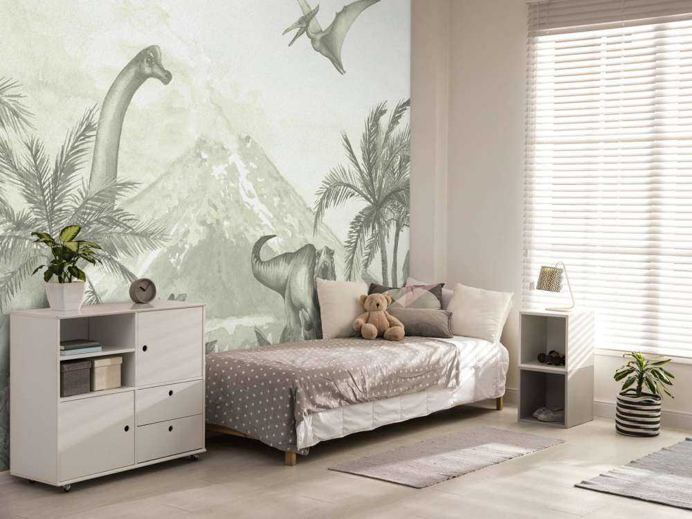 Forskellige dinosaurer i grønt