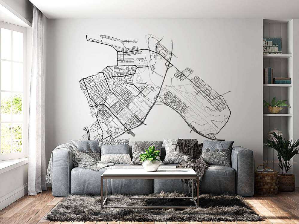 Kort Amsterdam øst, hvid