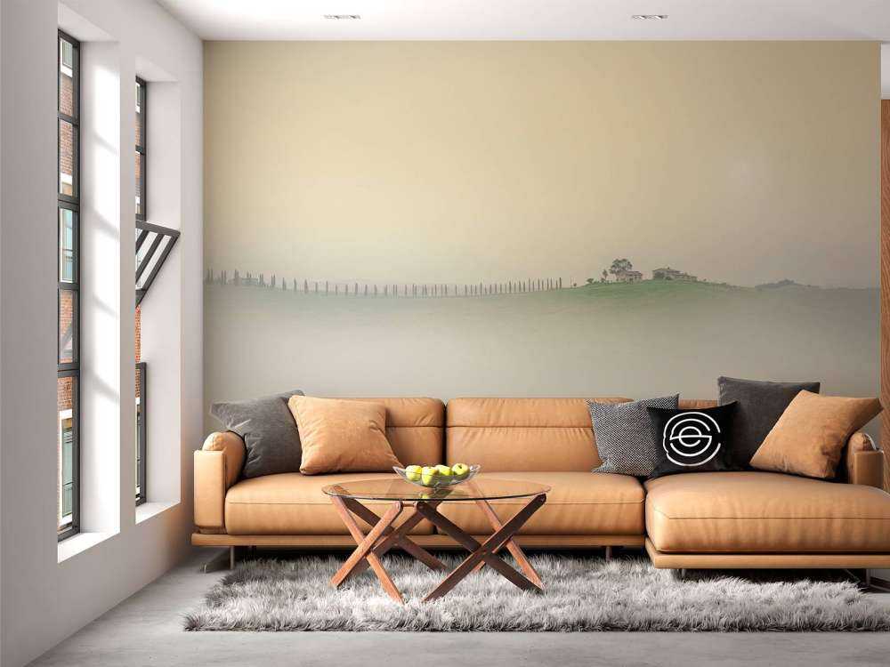 Tåket italiensk landskap