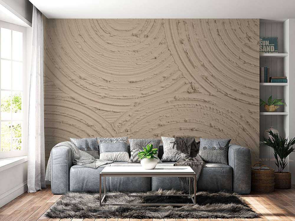 Zen-sirkler grov struktur i taupe