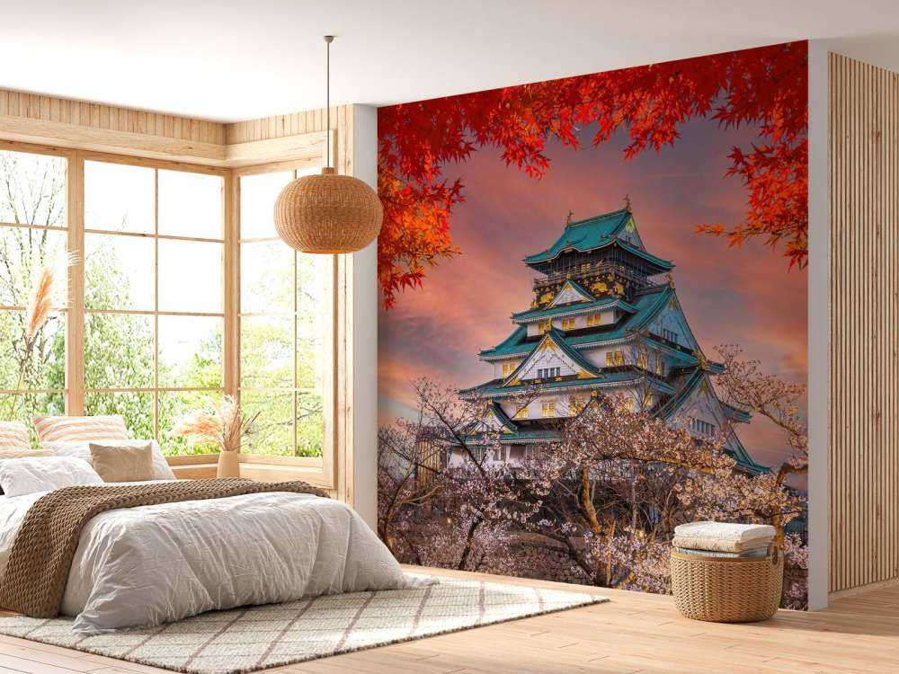 Osaka-slottet gjennom trærne