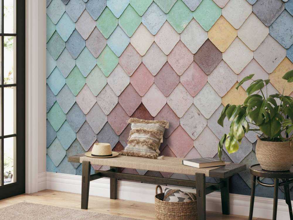 Pastellfargede fliser