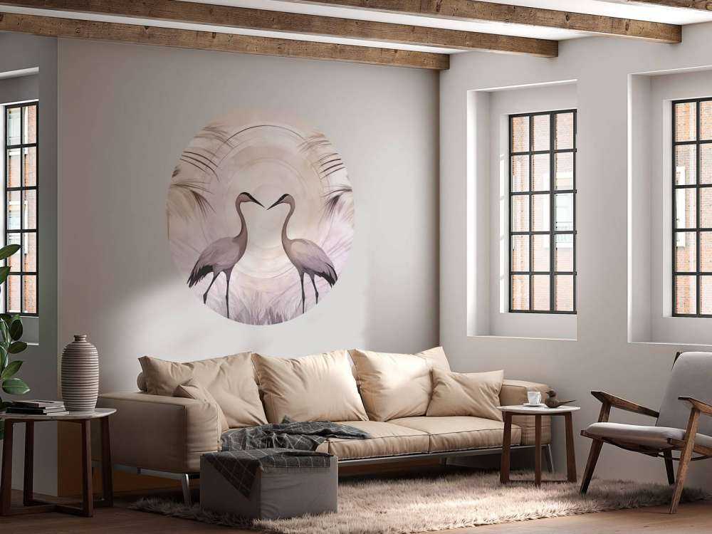 Kraner ved solnedgang grå