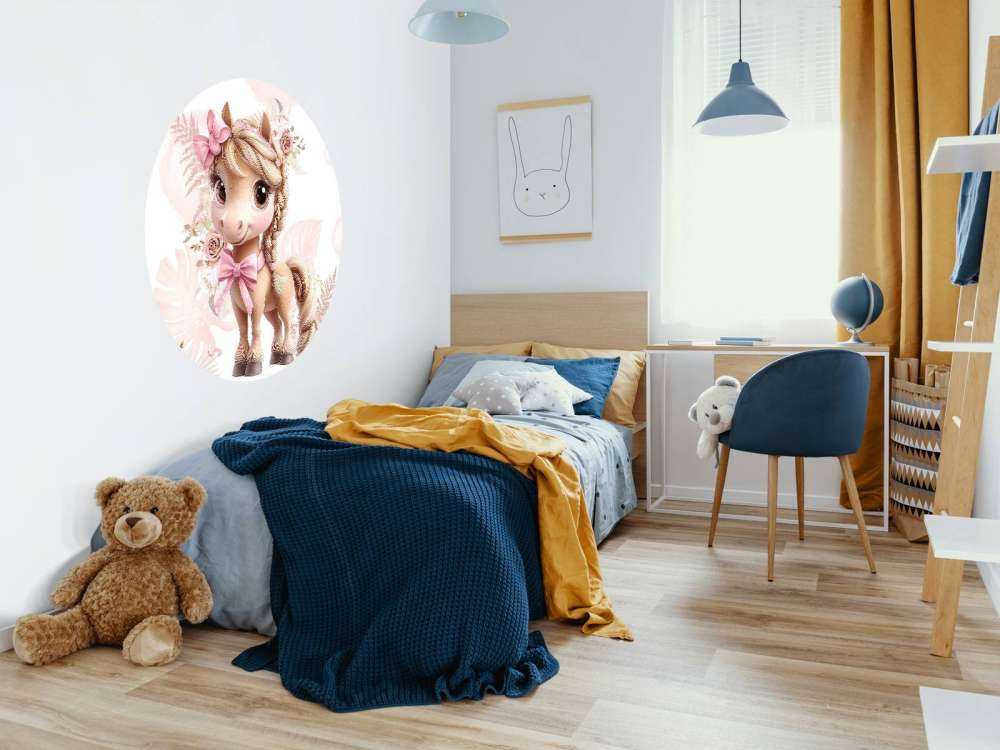 Elegant ponni med rosa sløyfe