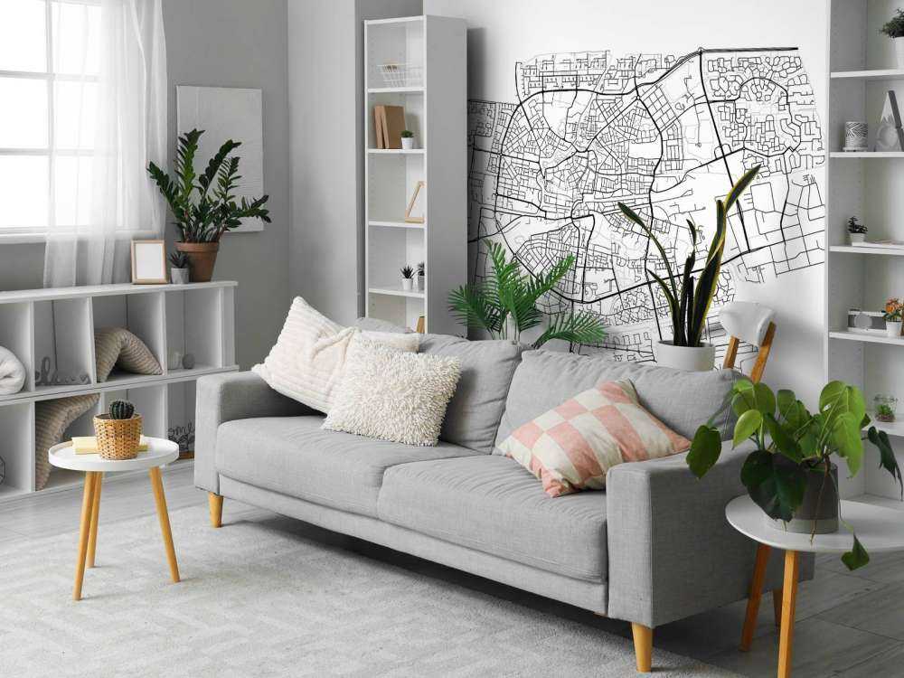 Kart over Leeuwarden, hvitt