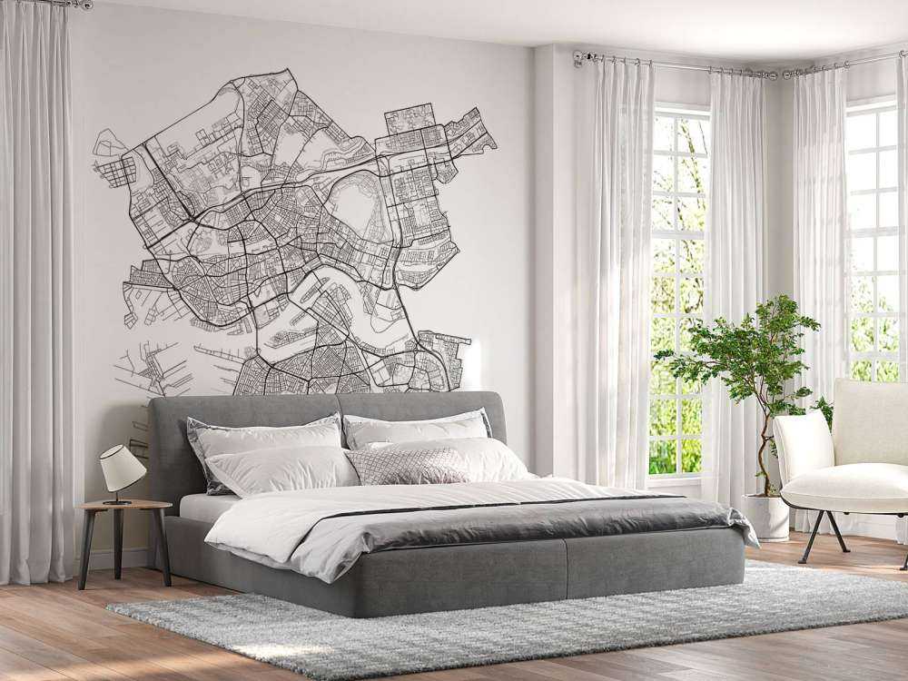 Kart over Rotterdam, hvitt