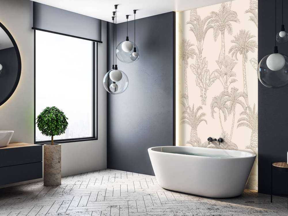 Jungle line-art beige