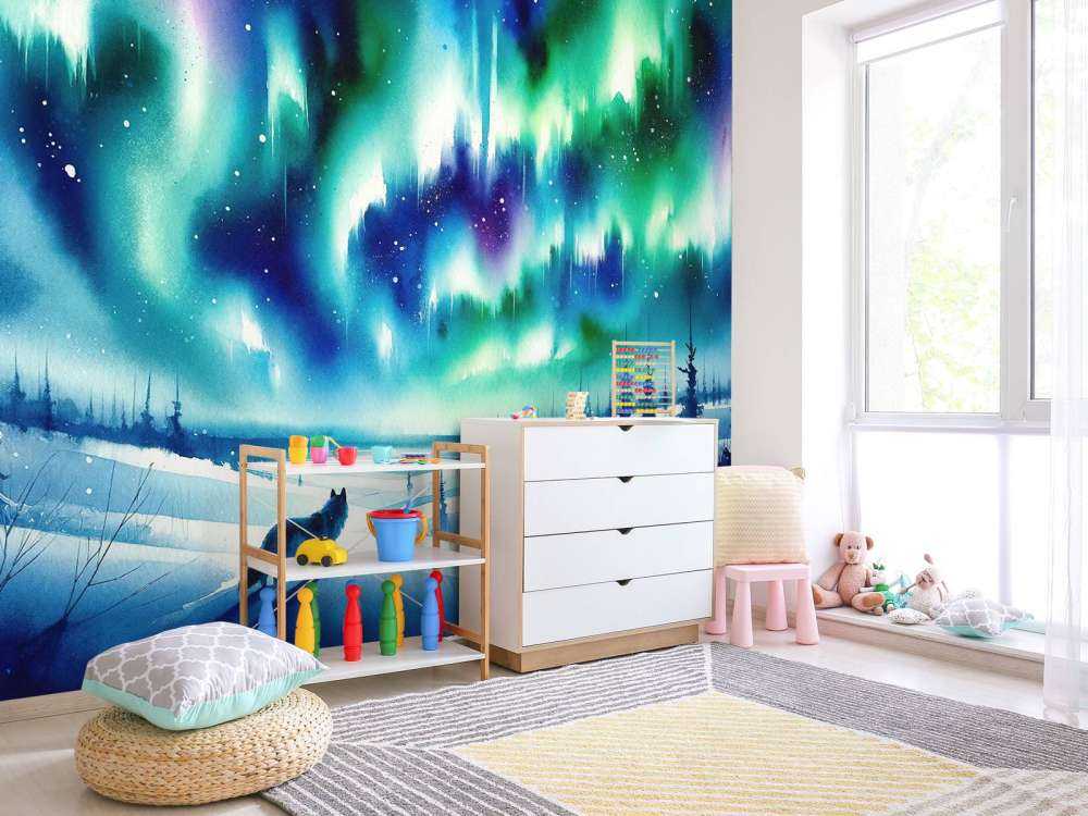 Fjellrev og Nordlys