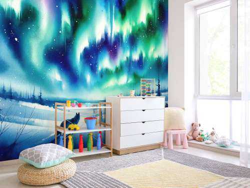 Fjellrev og Nordlys