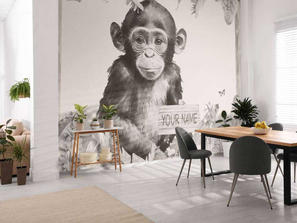 Sjimpansebaby i jungelen beige