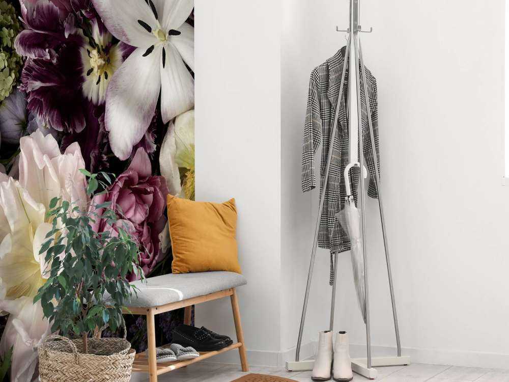 Fargerike blomster mørk