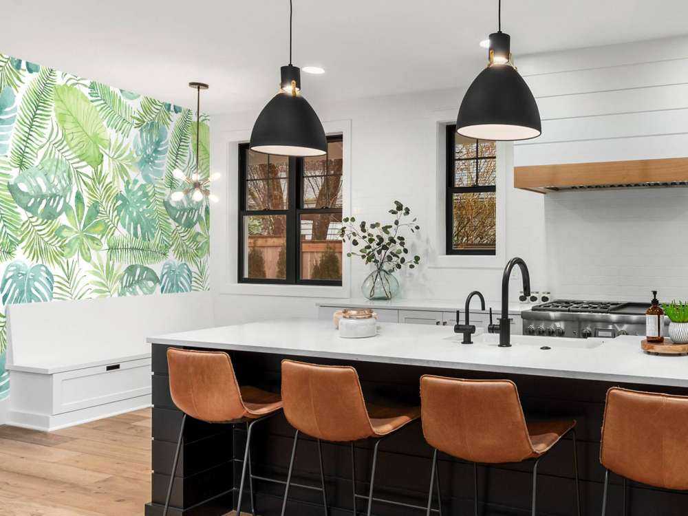 Tropiske akvarellblader