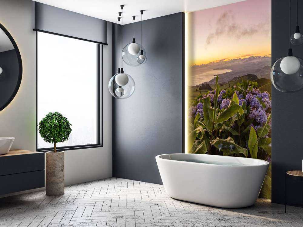 Solnedgang med hortensia