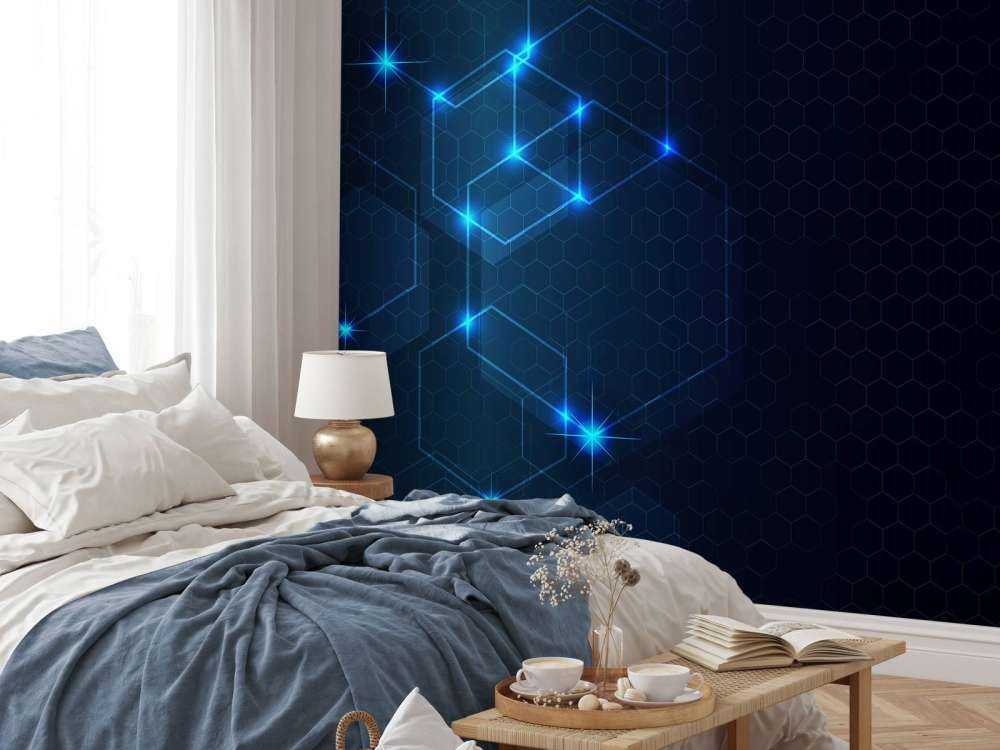 Abstrakta glödande hexagoner