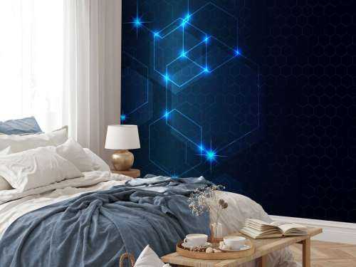 Abstrakta glödande hexagoner