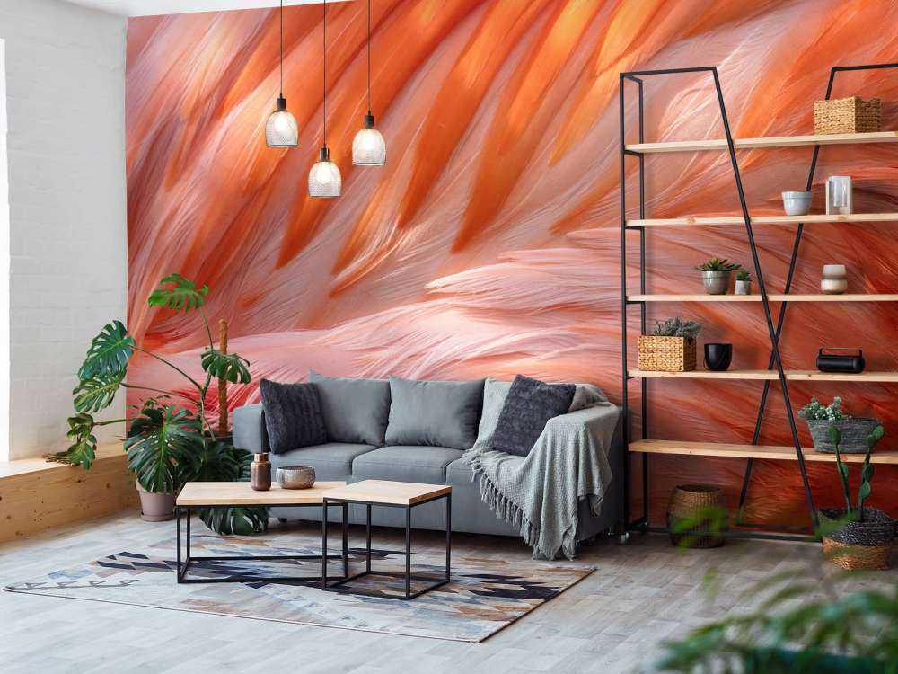 Flamingo fjädrar