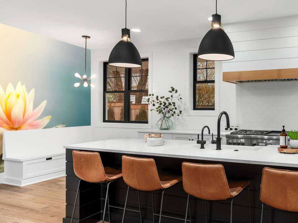 Damm med lotusblommor