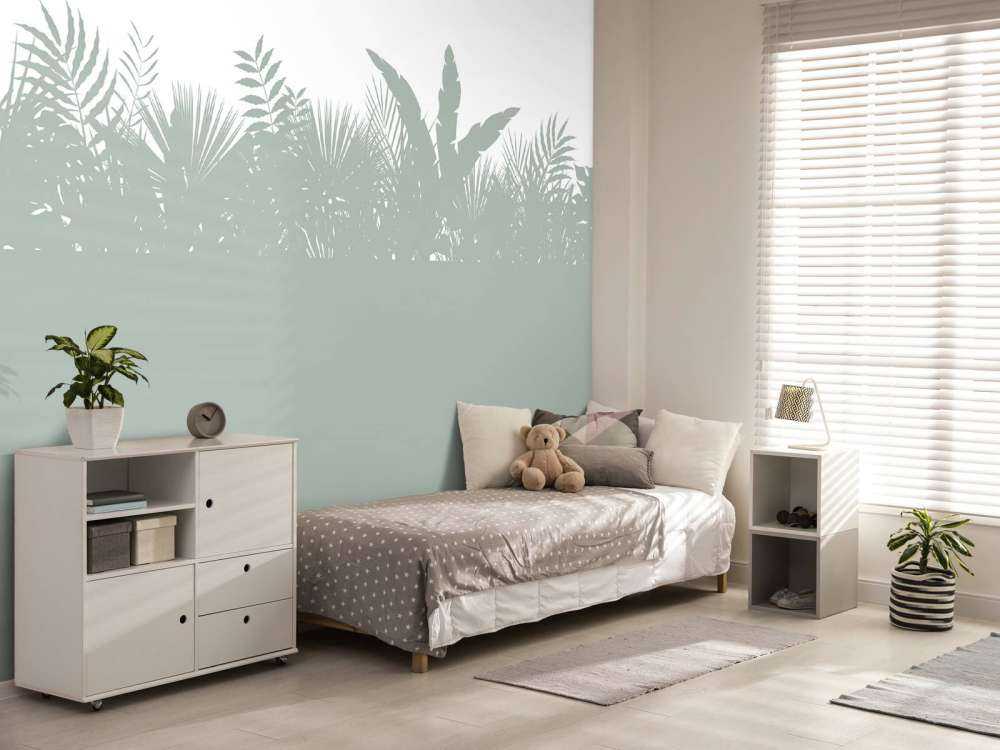 Silhuetter palmblad, ljusgröna