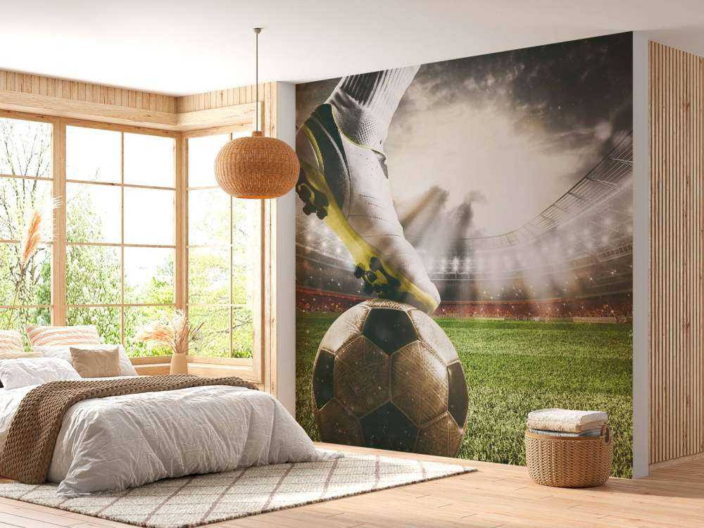 Fotbollspelare på stadion