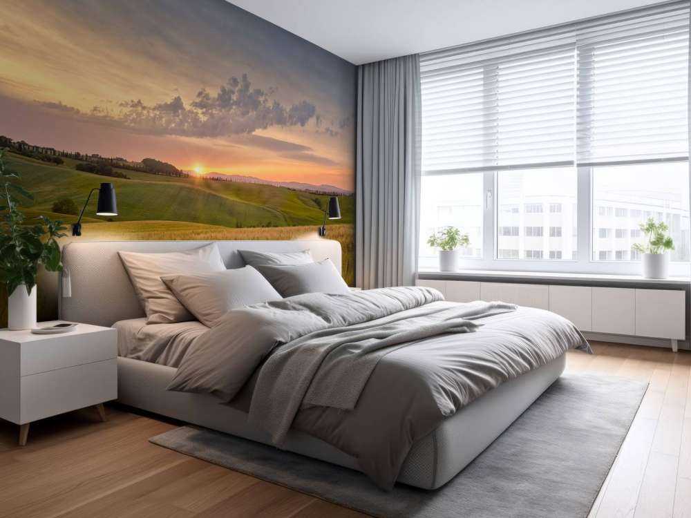 Solnedgång i italienskt landskap