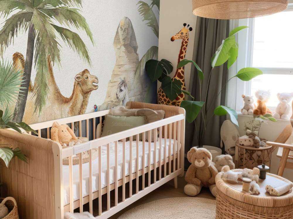 Kamel och alpacka i öknen