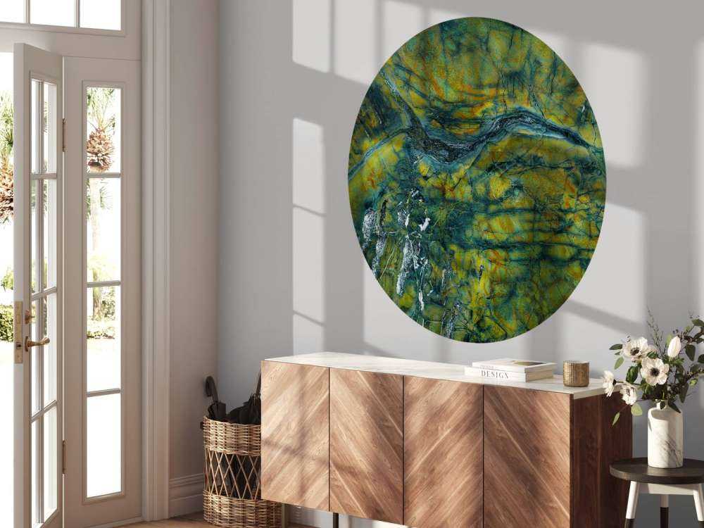 Grön marmor med orange