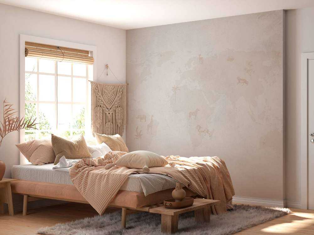 Världskarta skiss taupe