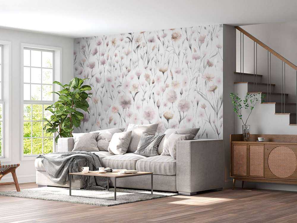 Kornblommor och fältgräs Rosa