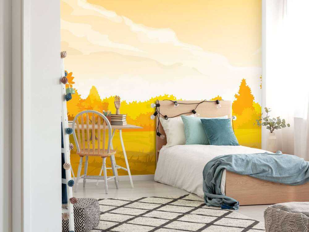 Illustration av ett höstlandskap