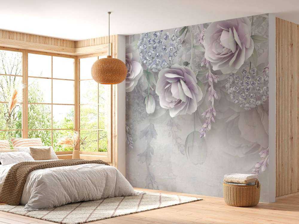 Vägg med blommor