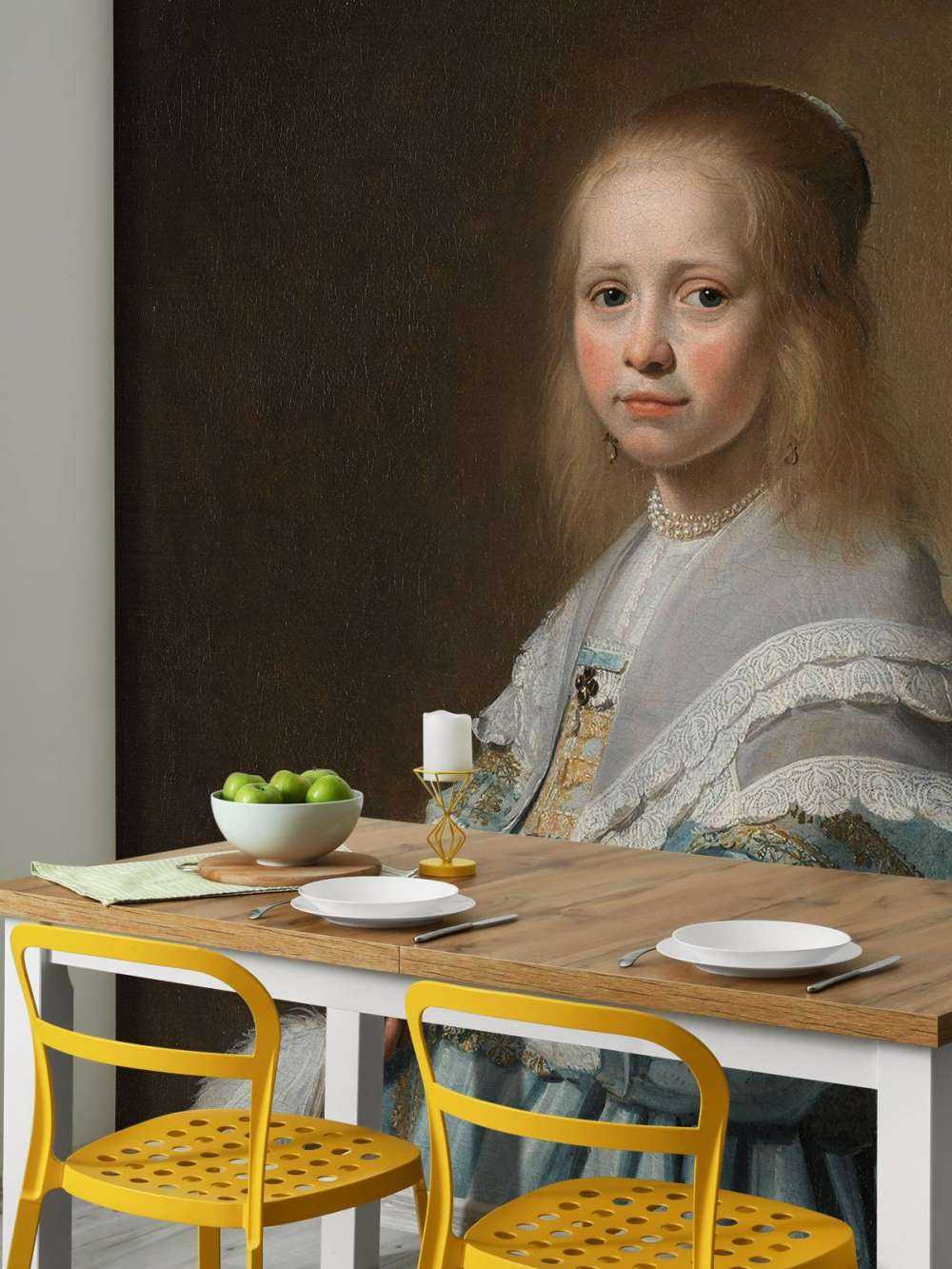 Porträtt av en flicka i blått