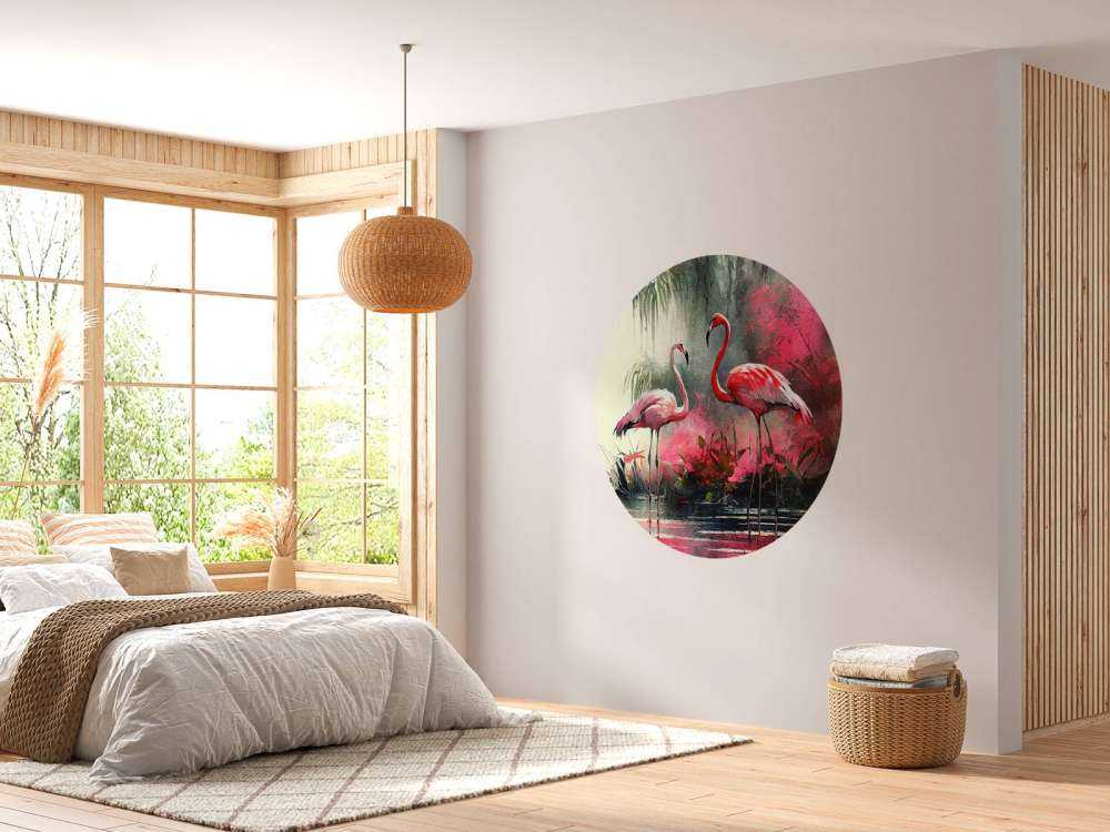 Karminröd Flamingo Skiss