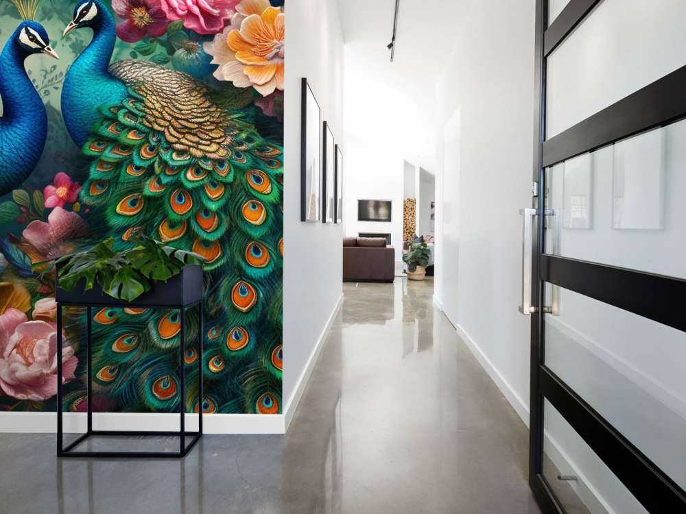 Blomsterboll med Påfåglar